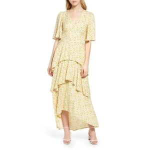 Fourteenth Place Floral‎ Tiered High Low Maxi Dress